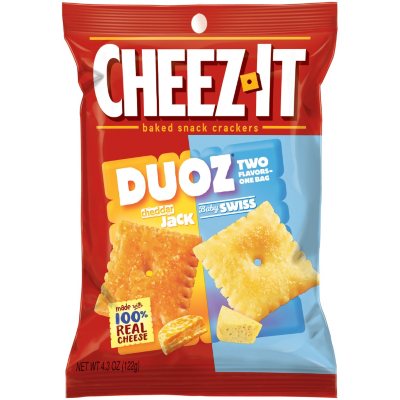 Cheez-It Duoz Baby Swiss Cheddar Jack Baked Snack Crackers (4.3 oz ...