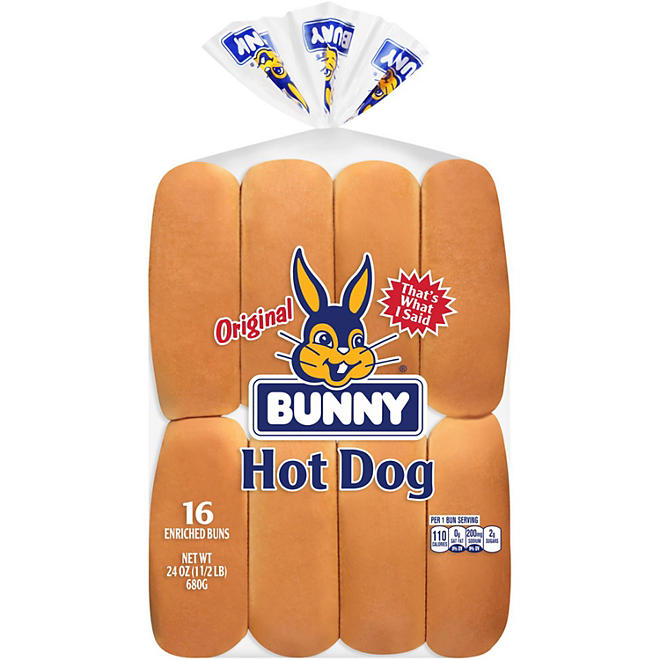 Bunny Original Hot Dog Buns 24 oz., 16 ct.