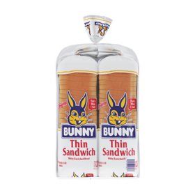 Bunny Thin Sandwich White Enriched Bread (24 oz., 2 pk.)