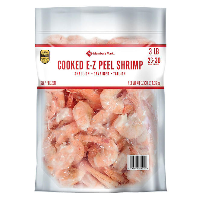 Member's Mark Cooked EZ Peel Shrimp 3 lb., 26-30 shrimp