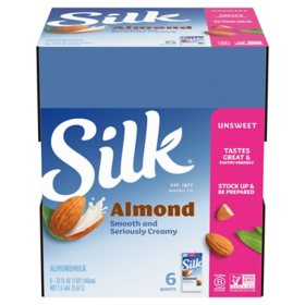 Silk Unsweetened Almond Milk 32 fl. oz., 6 pk.