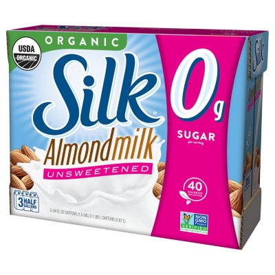 Silk Unsweetened Organic Almond Milk (64 oz., 3 pk.) - Sam's Club