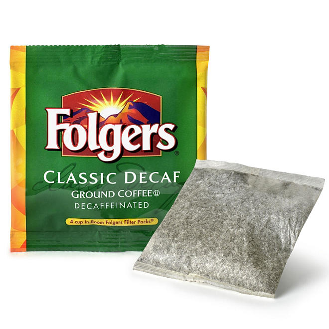 Folgers 4 Cup Hotel Decaf Classic Roast Coffee Filter Packs - 200 ct.