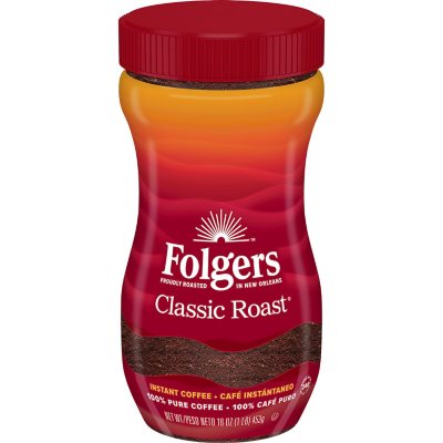Folgers Classic Roast Instant Coffee Crystals (16 oz.) - Sam's Club