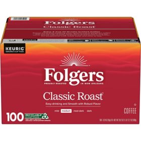 Folgers Classic Medium Roast K-Cup Coffee Pods 100 ct.