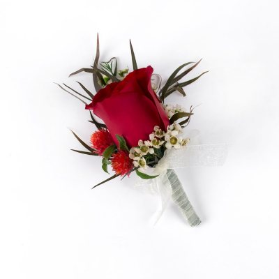 Red Rose Boutonnière in Central Square, NY