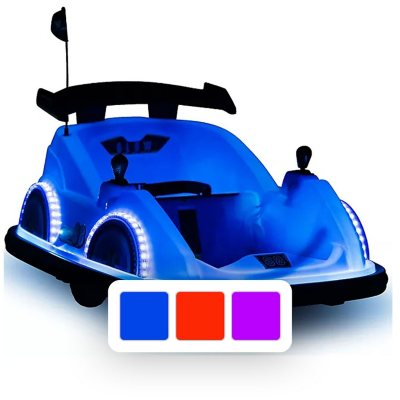 Flybar 12V Racer Glow Bumper Car:- Blue