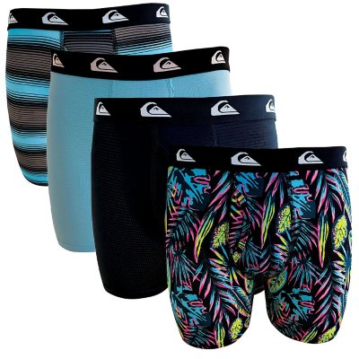 Quiksilver 4PK Mesh Boxer Brief - BLACK/BLUE L:- L, Blue/Black Pack