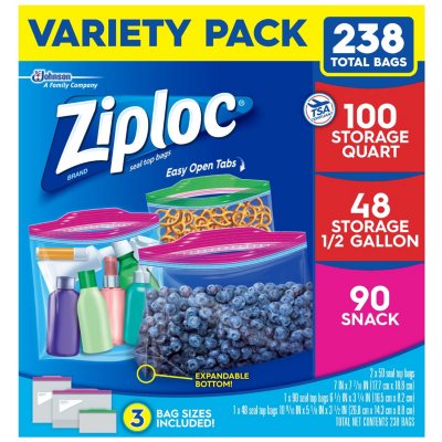 Ziploc Bags Variety Pack (238 ct.) - Sam's Club