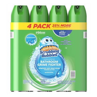 (incomplete 3 pieces only) Scrubbing Bubbles Bathroom Cleaner, Rainshower, 4 ct., 100 oz.