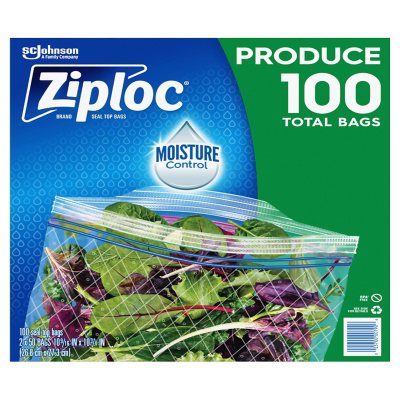 Ziploc Produce Bags w/ Seal Top (100 ct.)