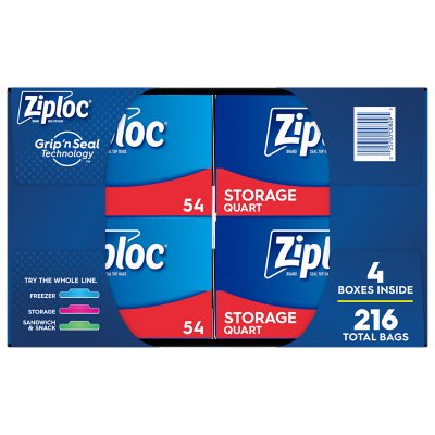 Ziploc Slider Bag Freezer, Quart, 15-Count (Pack of 12)