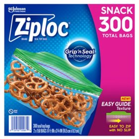 Ziploc Grip 'n Seal Top Snack Bags, 300 ct.