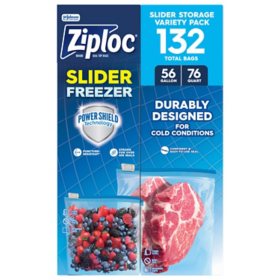 Ziploc Slider Freezer Bags, Variety Pack, 132 ct.