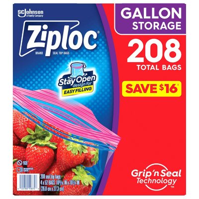 Ziploc Smart Zip Slider Food Storage Bags - 1 Gallon (15 Ct) - Pack of 12