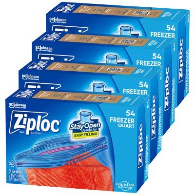 Ziploc double zipper quart 2025 freezer bags 216 count