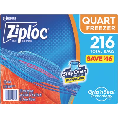 Ziploc®, Slider Freezer Bags Quart, Ziploc® brand