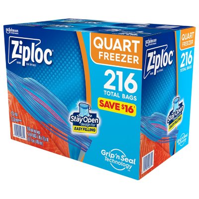 Ziploc Easy Open Tabs Freezer Quart Bags - 54 Ct – Contarmarket