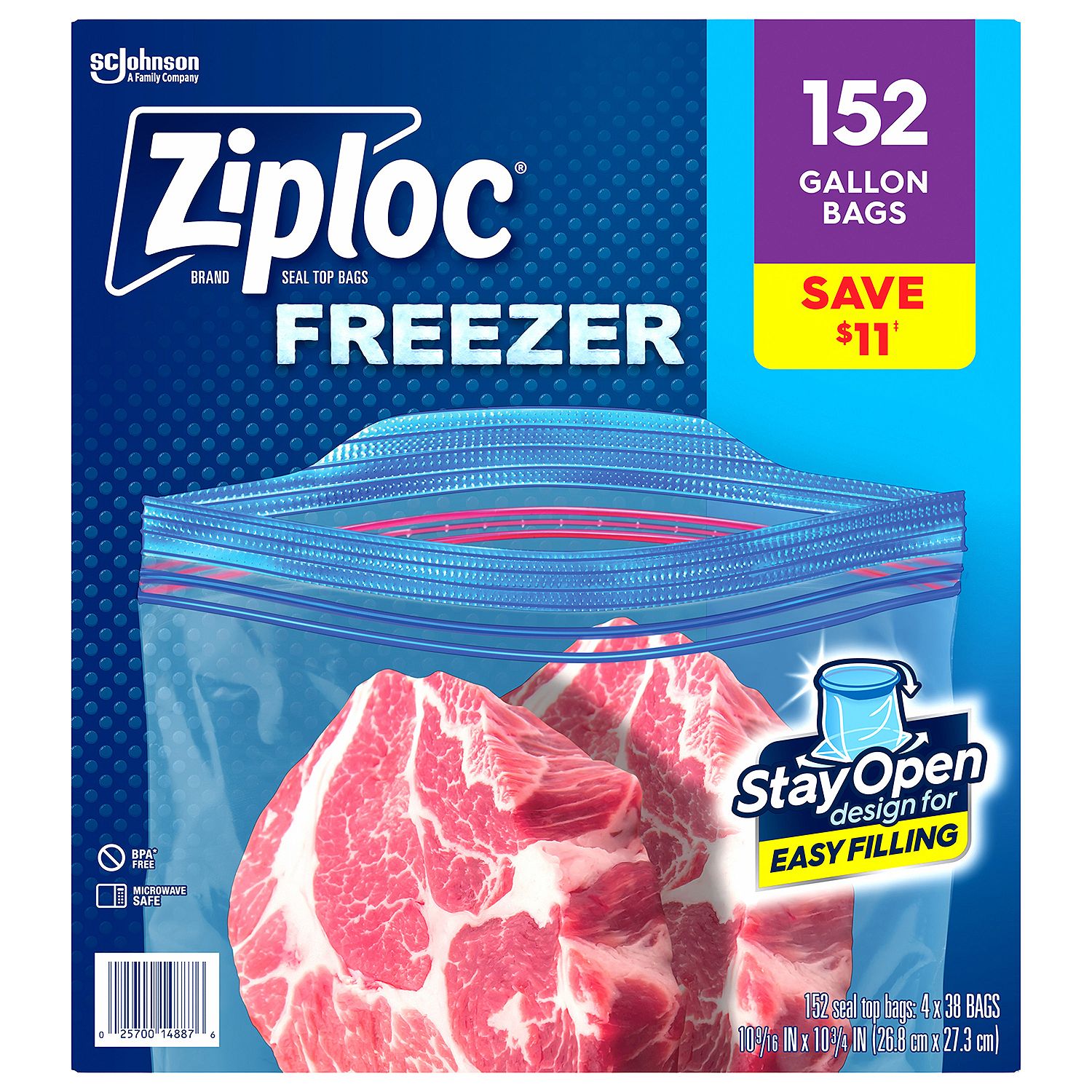 Ziploc Easy Open Tabs Freezer Gallon Bags (152 ct.) eBay