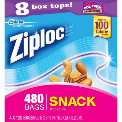 Ziploc Snack Size Bags 120 bags - 16.5cm x 8.2cm