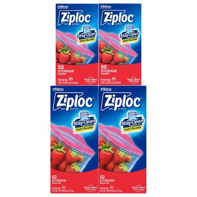 Ziploc Zipper Storage Bags, 2 Gallon, 100 ct, Clear