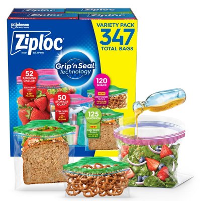 Ziploc Easy Open Bags Variety Pack with New Stay Open Design (347