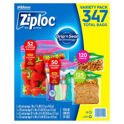 Ziploc Easy Open Bags Variety Pack with New Stay Open Design (347 ct.)