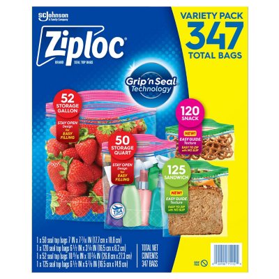 Ziploc Gallon Food Storage Freezer Bags, New Stay Open Design  with Stand-Up Bottom, Easy to Fill, 28 Count : Health & Household