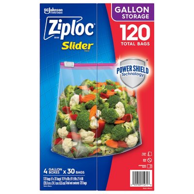 Ziploc Slider Storage Bags, Gallon - 15 count