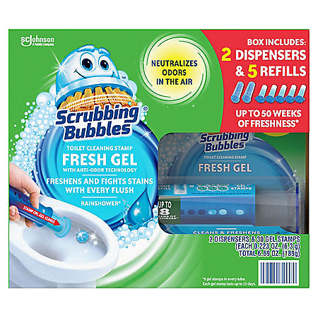 Scrubbing Bubbles Toilet Gel, Choose Your Scent (2 dispensers + 30 gel discs)