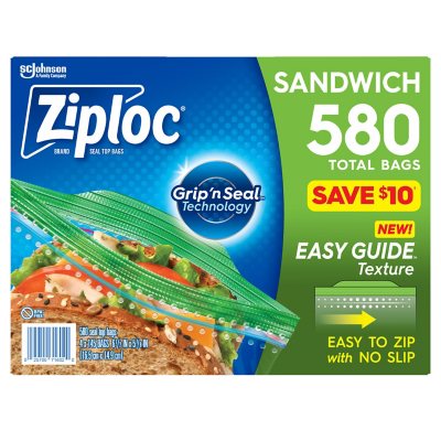 Ziploc Smart Zip XL Sandwich Bags, Plastic Bags