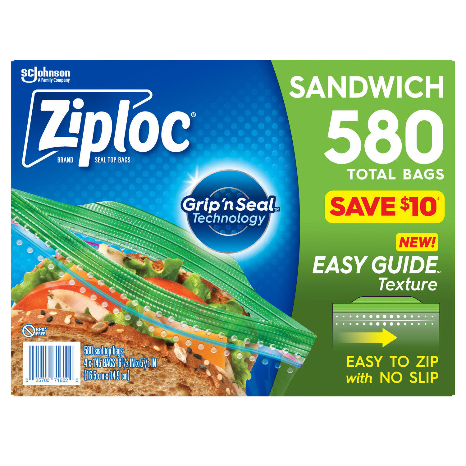 Ziploc Easy-Open Tab Sandwich Bags (580 ct.)