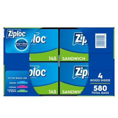 Ziploc Easy Open Tabs Sandwich Bags 125 Count (Pack of 4), Size: Small