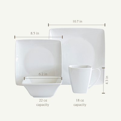 32 piece shop square dinnerware set