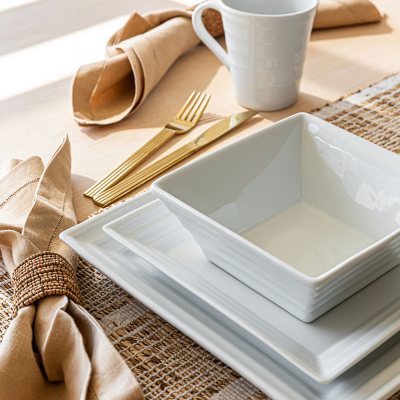 White square dinnerware sale