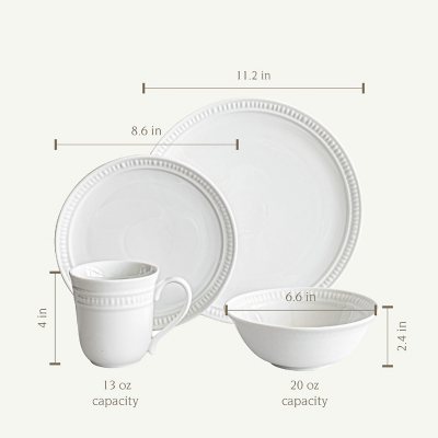 Overandback 2383 32 Piece Embossed Dinnerware Set