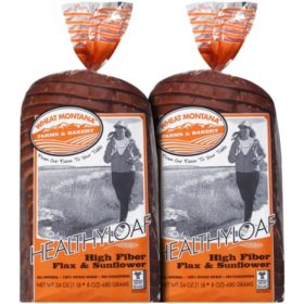 Wheat Montana HealthyLoaf High Fiber Flax & Sunflower Bread 24 oz., 2 pk.