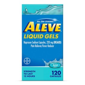 Aleve Liquid Gels Pain Reliever Naproxen Sodium Capsules 120 ct.