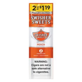 Swisher Sweets Peach Cigarillos, Pre-Priced 2 for $1.19, 2 ct., 30 pk.