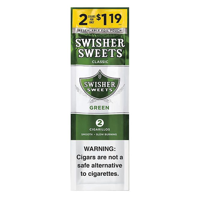 Swisher Sweets Cigars Green Pre-Priced 2 ct., 30 pk.