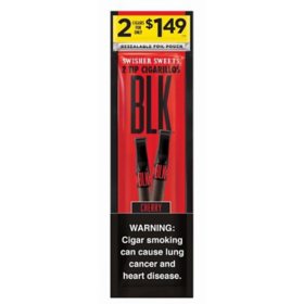 Swisher Sweets BLK Cherry Plastic Tip Cigarillos, Pre-Priced 2 for $1.49, 2 ct., 15 pk.