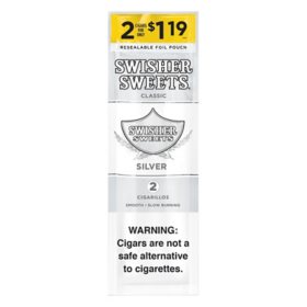 Swisher Sweets Silver Cigarillos, Pre-Priced 2 for $1.19, 2 ct., 30 pk.