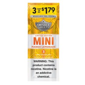 Swisher Sweets Mango Lemonade Mini Cigarillos, Pre-Priced 3 for $1.79, 3 ct., 15 pk.