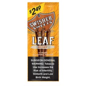 Swisher Sweets Leaf Honey Cigars, Pre-Priced 3 for $2.49, 3 ct., 10 pk.