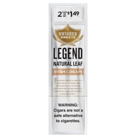 Swisher Sweets Legend Natural Leaf Irish Cream Pre-Priced 2 ct., 15 pk.