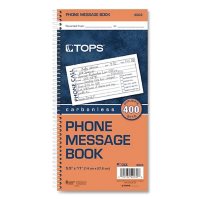 TOPS - Spiralbound Message Book, 2-3/4 x 5, Two-Part Carbonless, 400 per Book