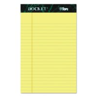 TOPS - Docket Ruled Perforated Pad -Jr. Legal Ruling - 5 x 8 -Canary - 12 50-Sheet Pads/Pack
