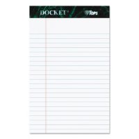 TOPS - Docket Ruled Perforated Pads - Legal Rule - 5 x 8 - White - 12 50-Sheet Pads/Pack