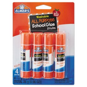 Elmer's Washable All Purpose School Glue Sticks, Clear, 60ct.
