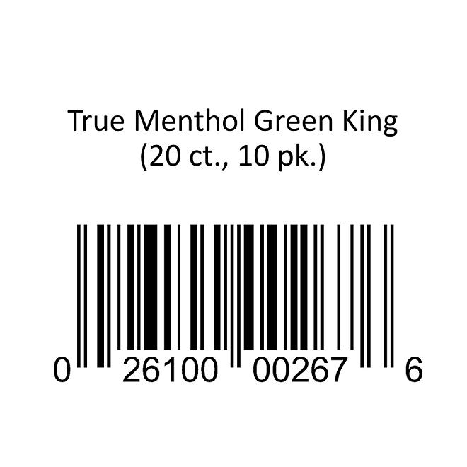 True Menthol Green King 20 ct., 10 pk.